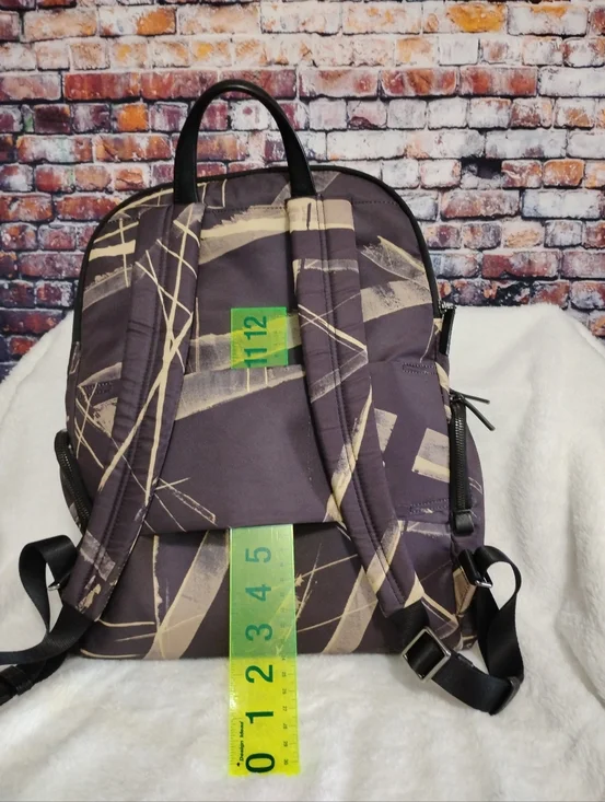 TUMI Voyageur Carson Backpack Nylon Leather ~Lines Print~ EUC - Picture 11 of 15